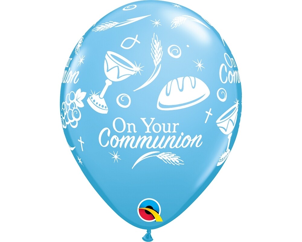 Communion Latex Balloons Blue #1