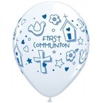 Communion Latex Balloons Blue #2
