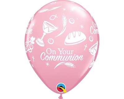 Communion Latex Balloons Pink #1