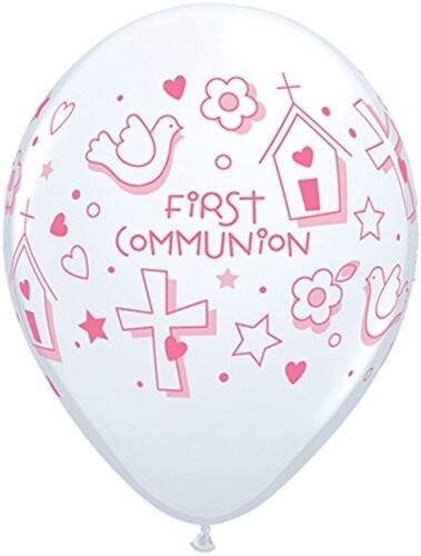 Communion Latex Balloons Pink #2