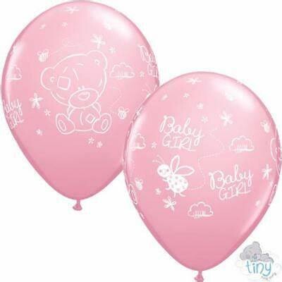 Baby Girl Balloon Bouquet - Teddy