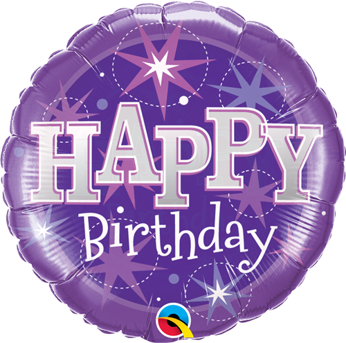 Happy Birthday - Purple Sparkle