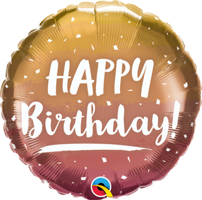 Happy Birthday -  Gold &amp; Rose Gold Ombre