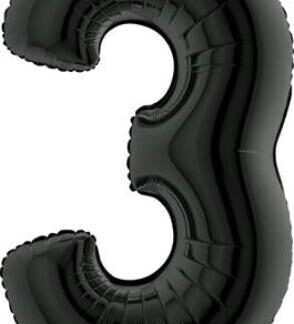40&quot; Black foil number 3