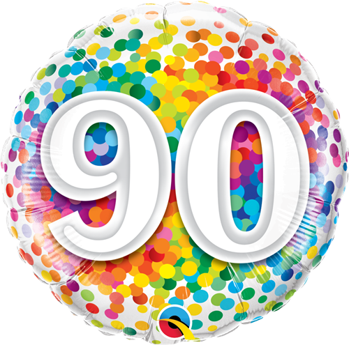 Happy 90th Birthday Rainbow Confetti