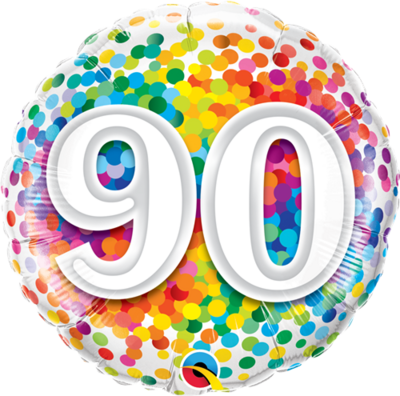 Happy 90th Birthday Rainbow Confetti