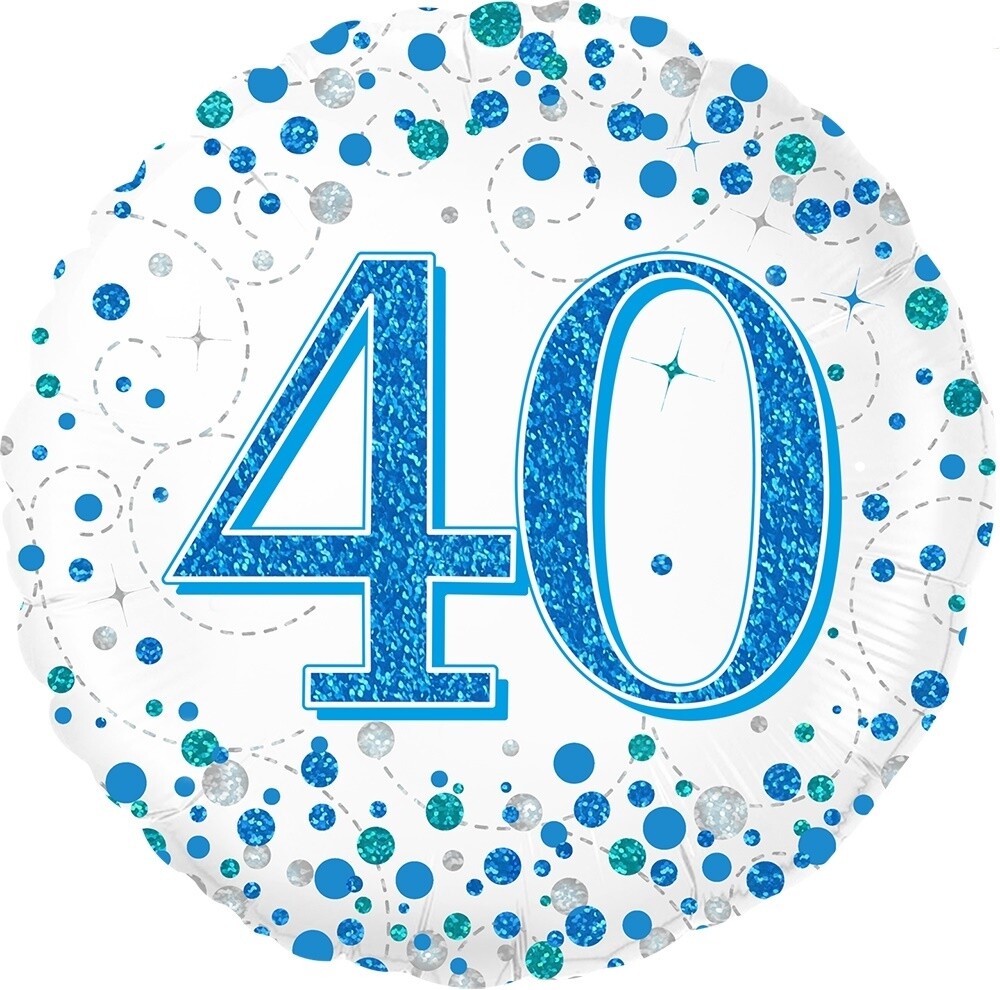 Happy 40th Birthday Blue Champagne Fizz
