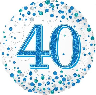 Happy 40th Birthday Blue Champagne Fizz
