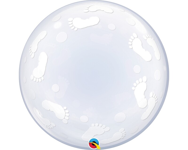Baby Footprints - Personalised 24&quot; bubble balloon