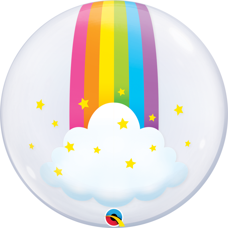 Rainbow - Personalised 24&quot; bubble balloon