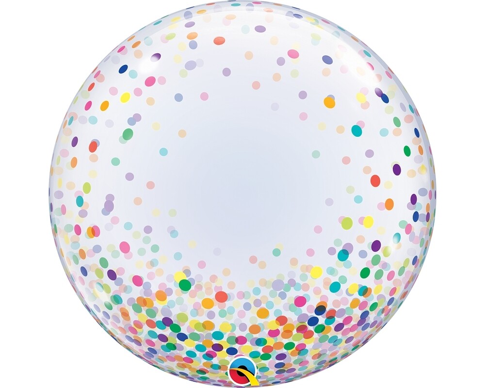 Colourful confetti - Personalised 24&quot; bubble balloon