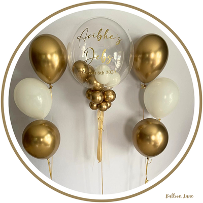 Personalised bubble balloon and matching balloon arrangements - Set A