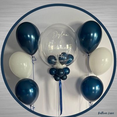 Personalised bubble balloon and matching balloon arrangements - Set E