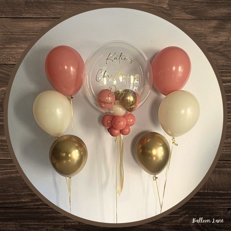 Personalised bubble balloon and matching balloon arrangements - Set B