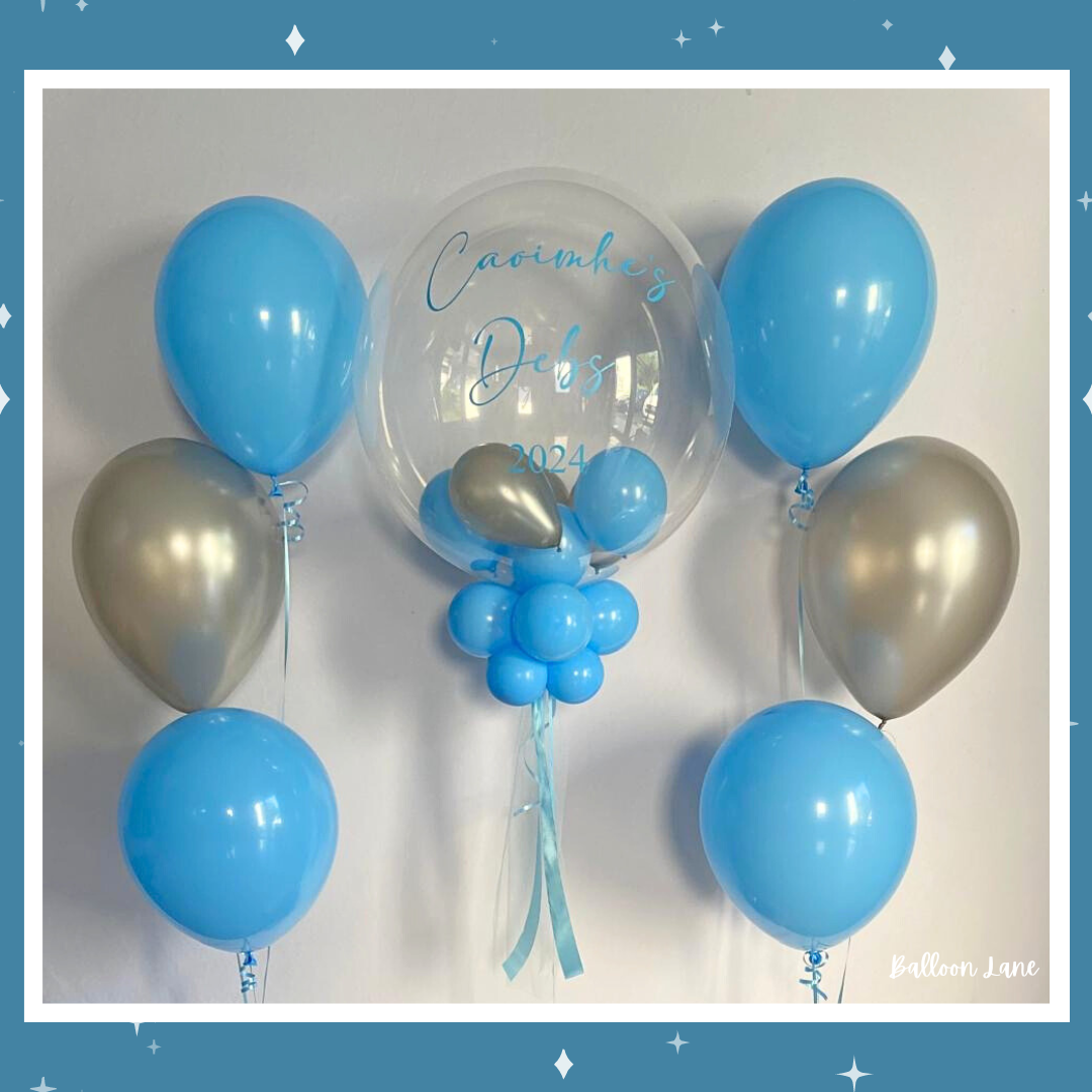 Personalised bubble balloon and matching balloon arrangements - Set D