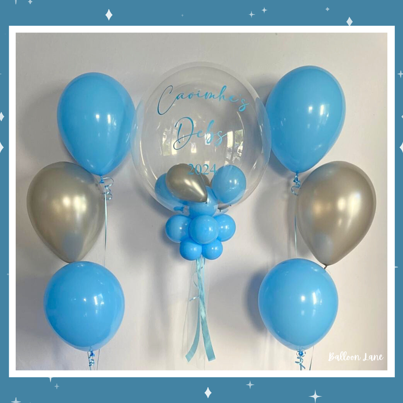 Personalised bubble balloon and matching balloon arrangements - Set D