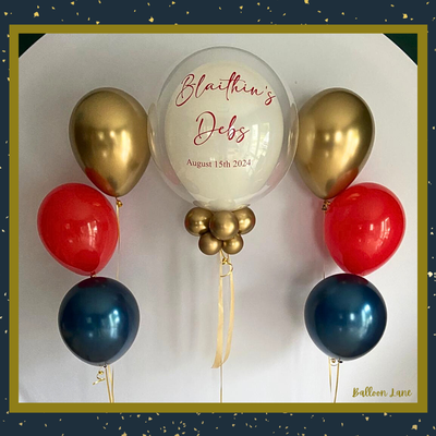 Personalised bubble balloon and matching balloon arrangements - Set F