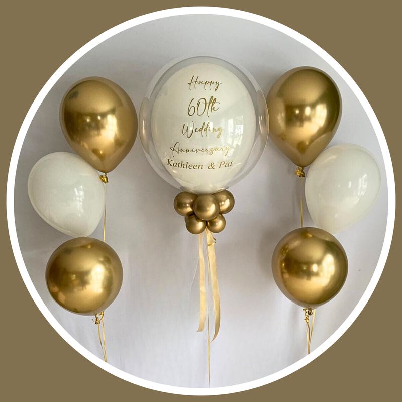 Personalised bubble balloon and matching balloon arrangements - Set O