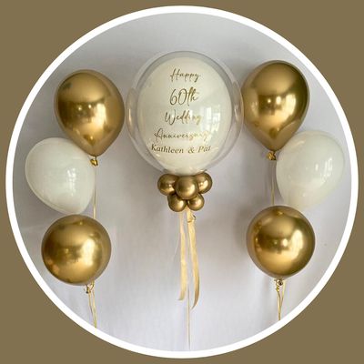 Personalised bubble balloon and matching balloon arrangements - Set O