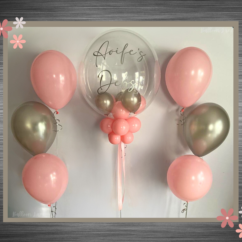 Personalised bubble balloon and matching balloon arrangements - Set P