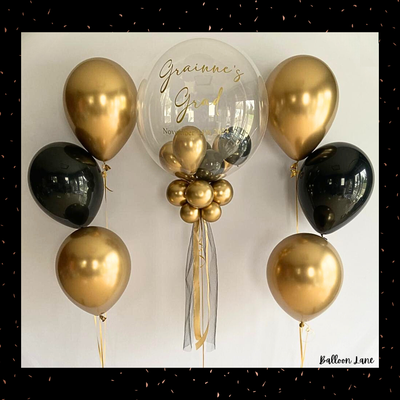 Personalised bubble balloon and matching balloon arrangements - Set R