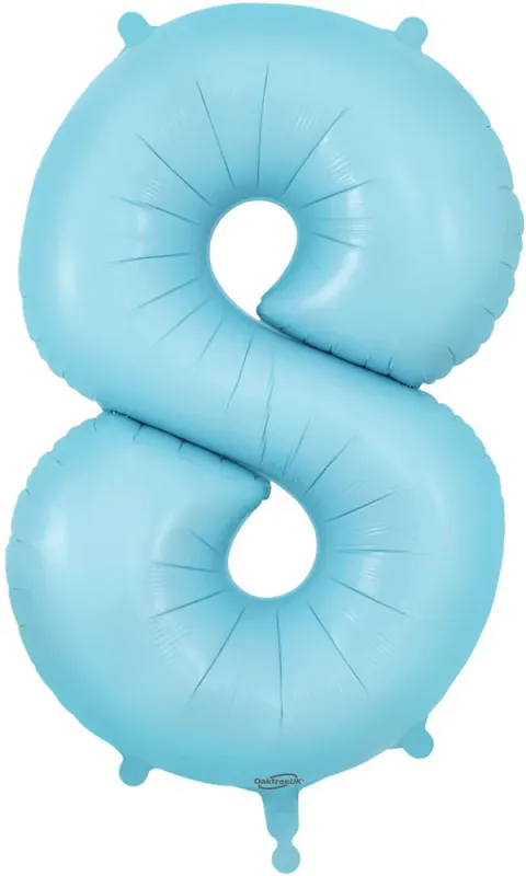 34&quot; Light Blue foil number 8