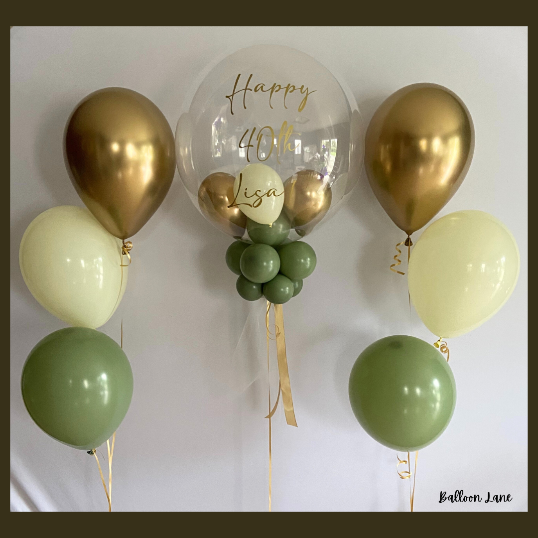 Personalised bubble balloon and matching balloon arrangements - Set S