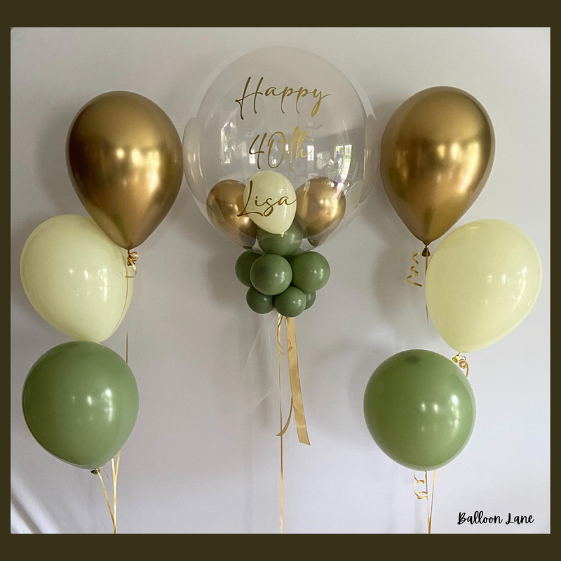 Personalised bubble balloon and matching balloon arrangements - Set S
