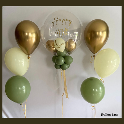 Personalised bubble balloon and matching balloon arrangements - Set S