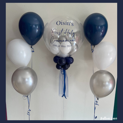 Personalised bubble balloon and matching balloon arrangements - Set U