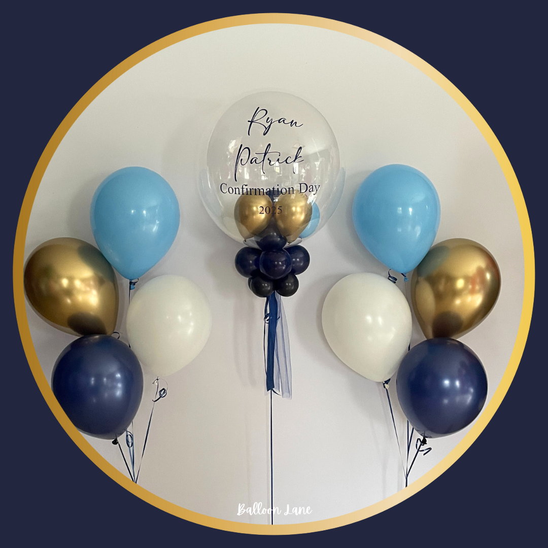 Personalised bubble balloon and matching balloon arrangements - Set T