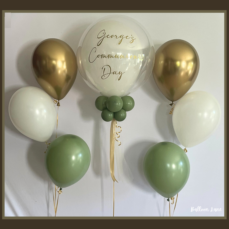 Personalised bubble balloon and matching balloon arrangements - Set V