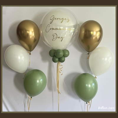 Personalised bubble balloon and matching balloon arrangements - Set V