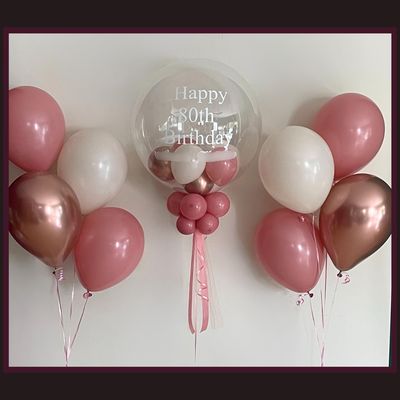 Personalised bubble balloon and matching balloon arrangements - Set W