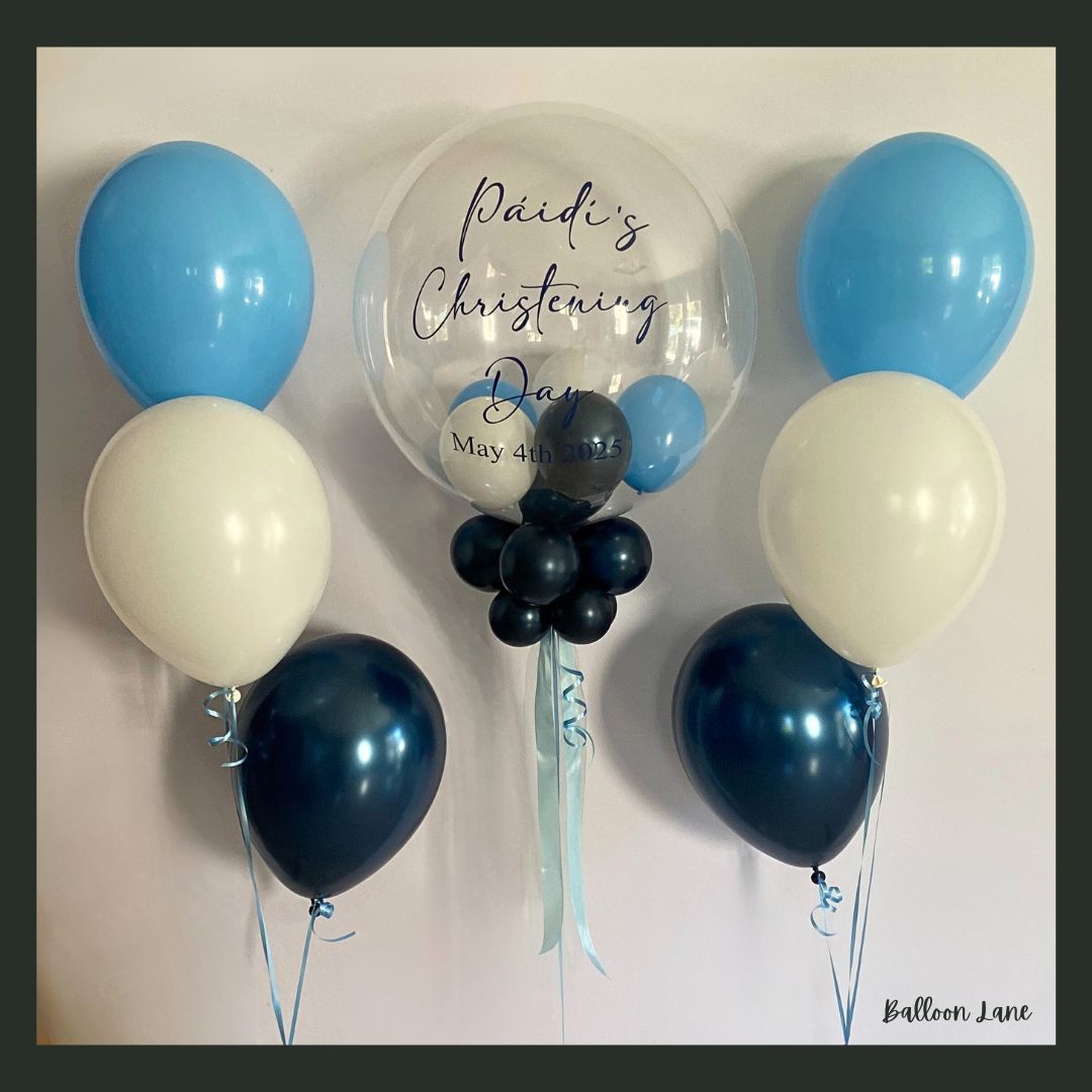Personalised bubble balloon and matching balloon arrangements - Set X