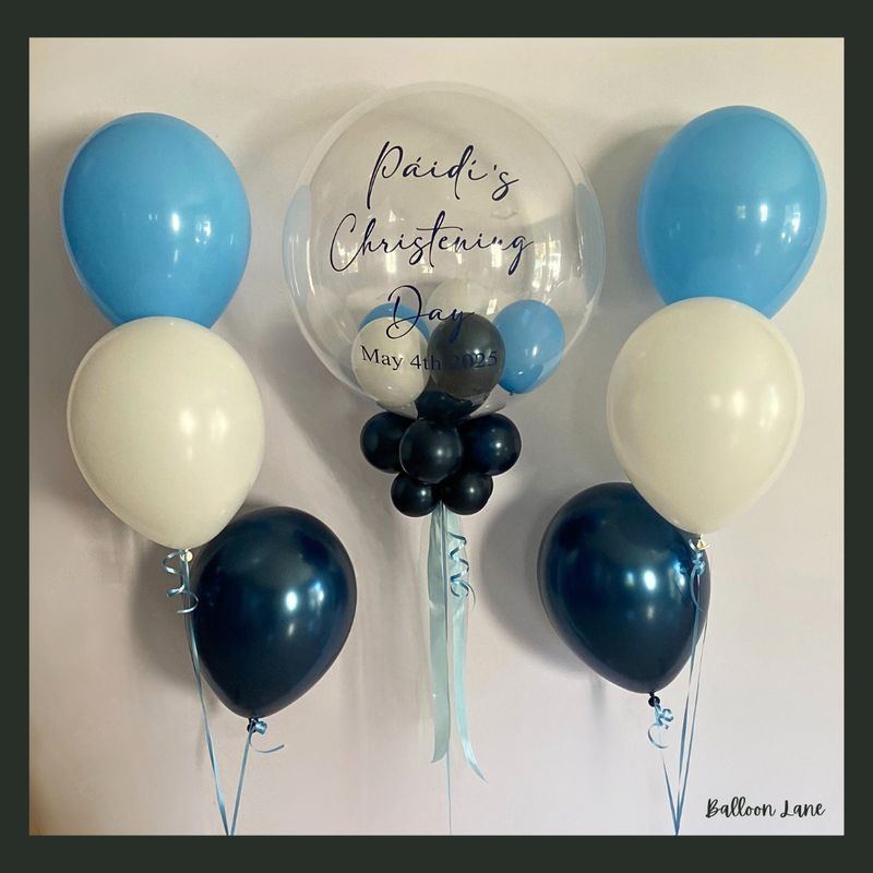Personalised bubble balloon and matching balloon arrangements - Set X