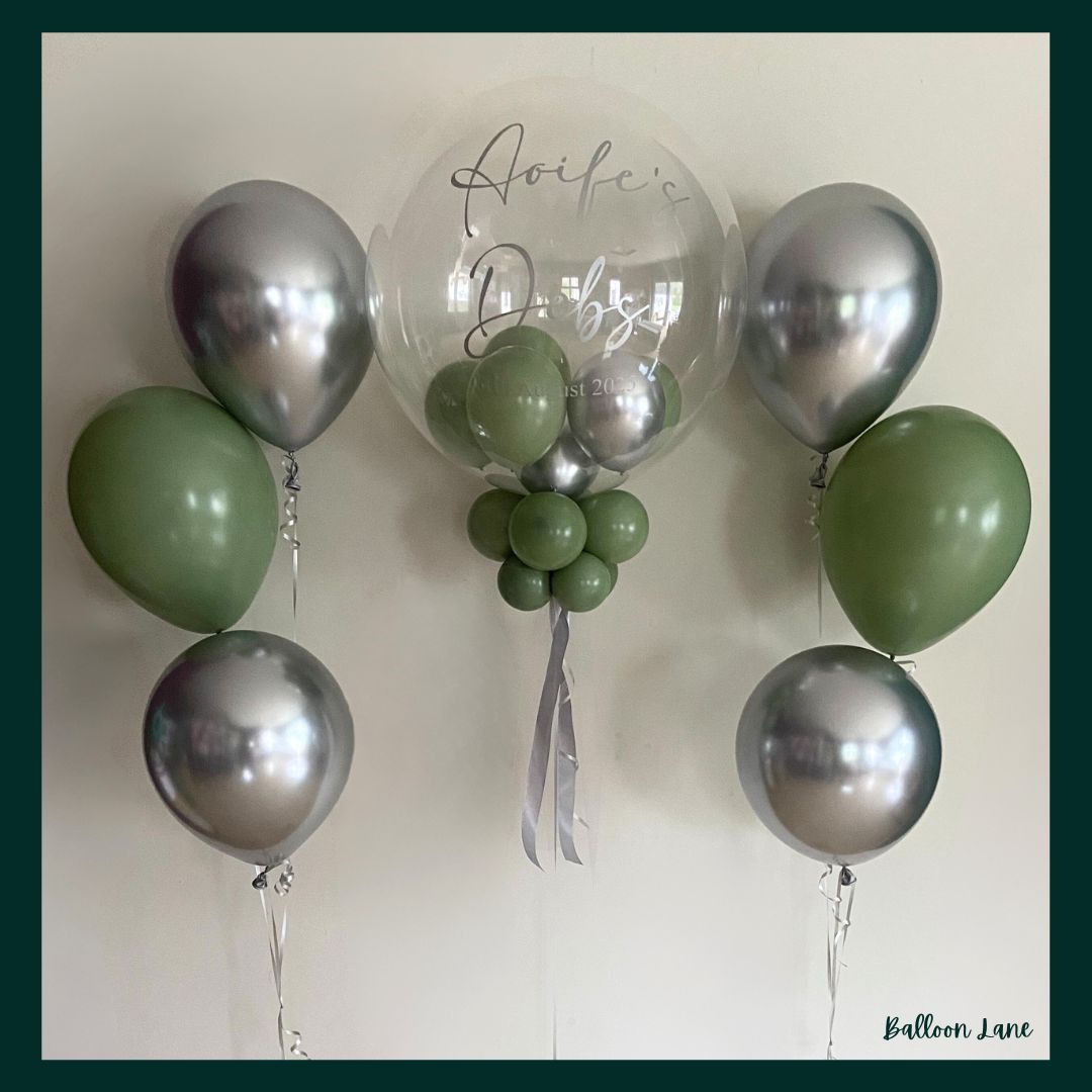 Personalised bubble balloon and matching balloon arrangements - Option 6
