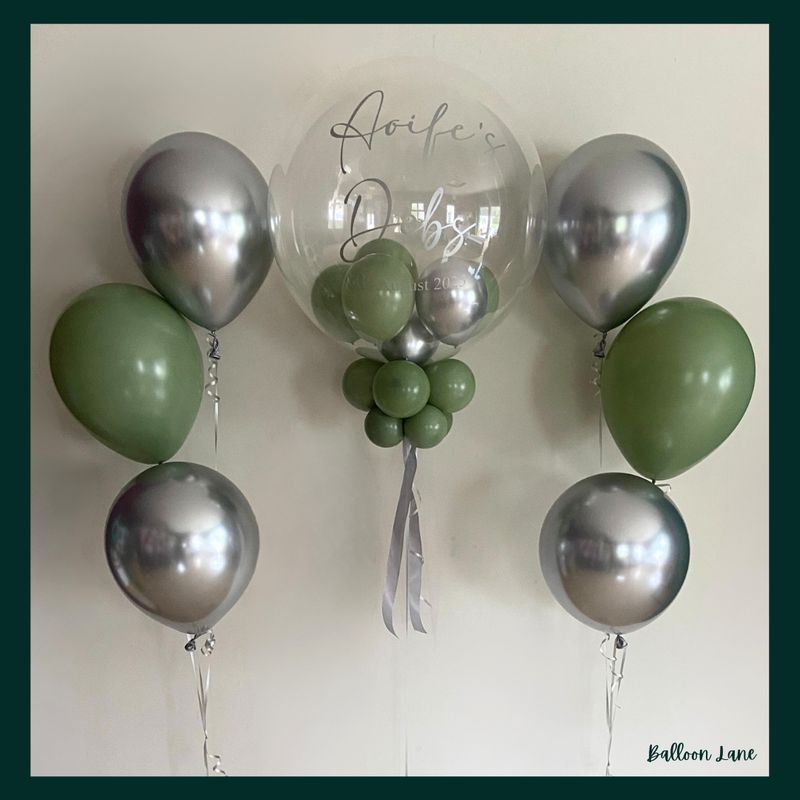 Personalised bubble balloon and matching balloon arrangements - Option 6