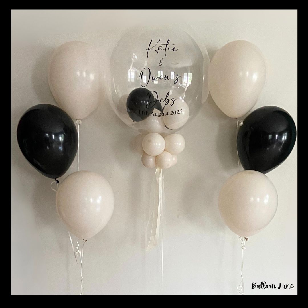 Personalised bubble balloon and matching balloon arrangements - Option 8