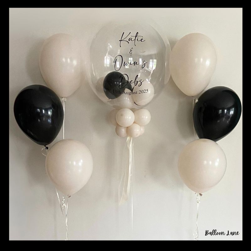 Personalised bubble balloon and matching balloon arrangements - Option 8