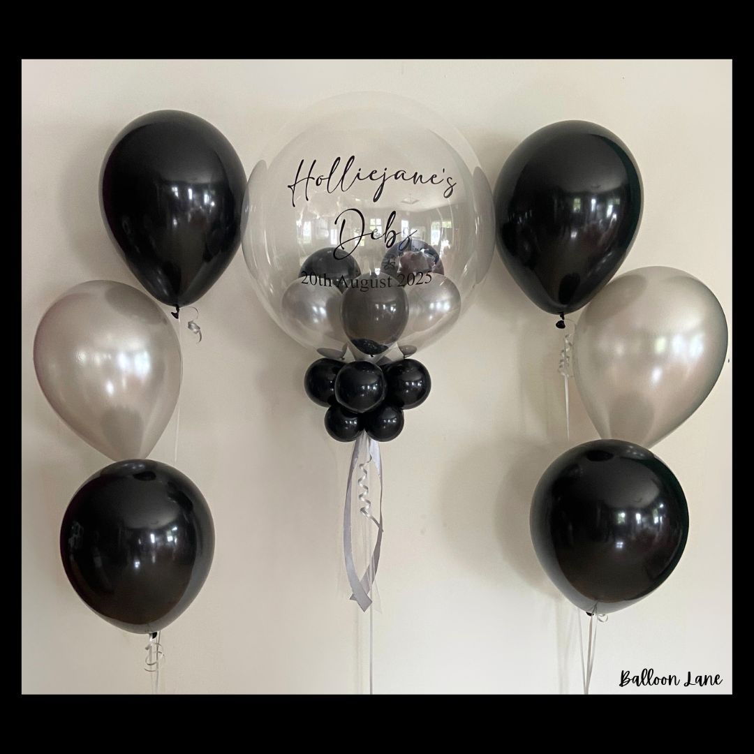 Personalised bubble balloon and matching balloon arrangements - Option 10