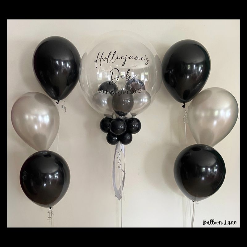 Personalised bubble balloon and matching balloon arrangements - Option 10