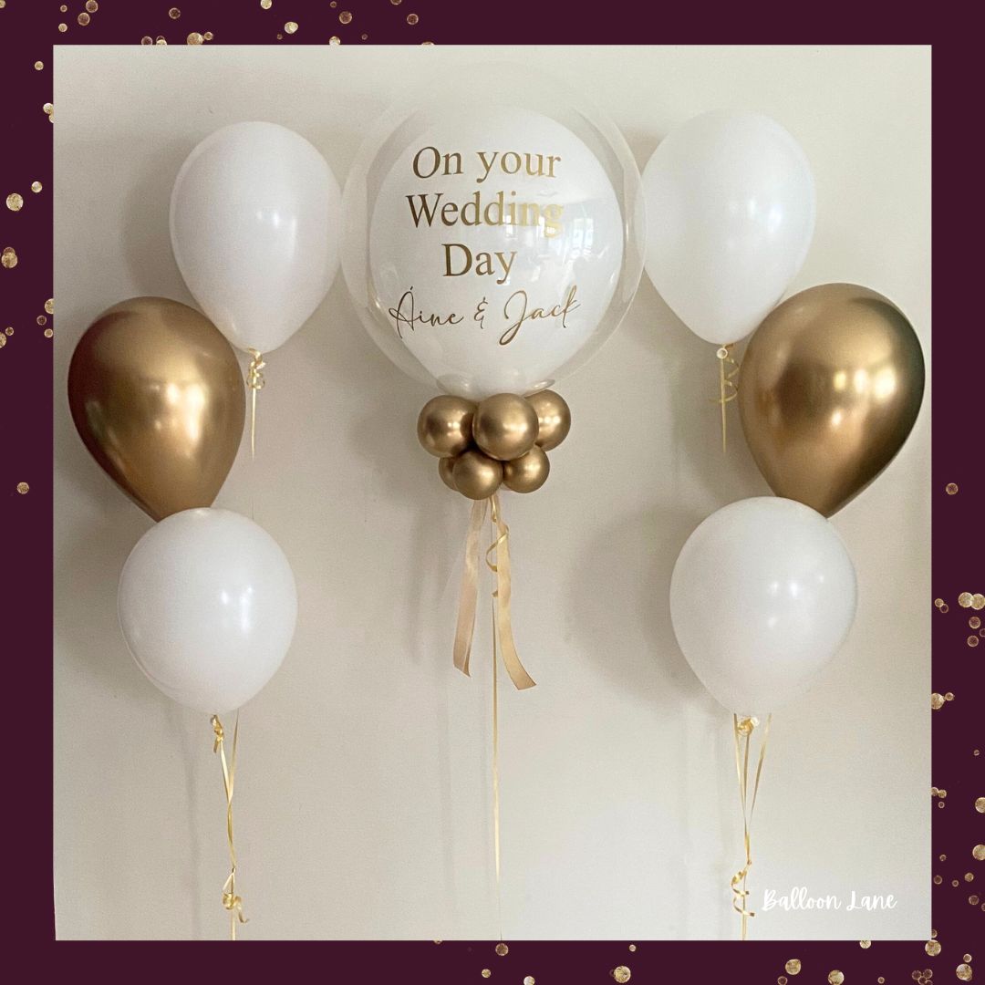Personalised bubble balloon and matching balloon arrangements - Option 34