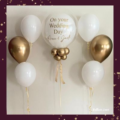 Personalised bubble balloon and matching balloon arrangements - Option 34