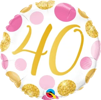Happy 40th Birthday Pink &amp; Gold Dots
