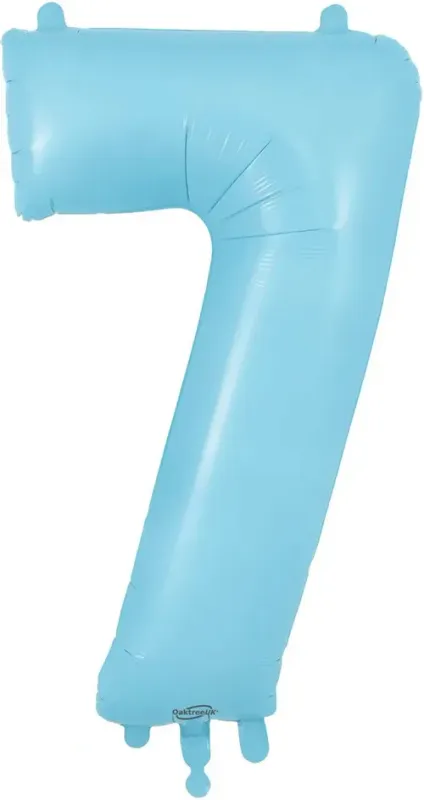 34" Light Blue foil number 7