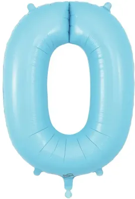 34" Light Blue foil number 0