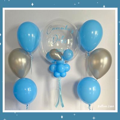 Personalised bubble balloon and matching balloon arrangements -Option 7