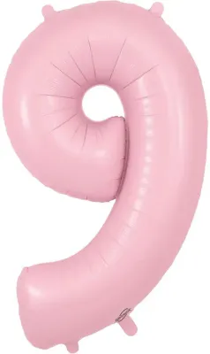 34" Light Pink foil number 9