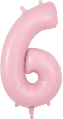 34" Light Pink foil number 6